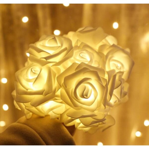 Rose Flower Fairy String Light 20 LEDs – Decorative LED String Lights for Bedroom, Party, Wedding & Home Decor
